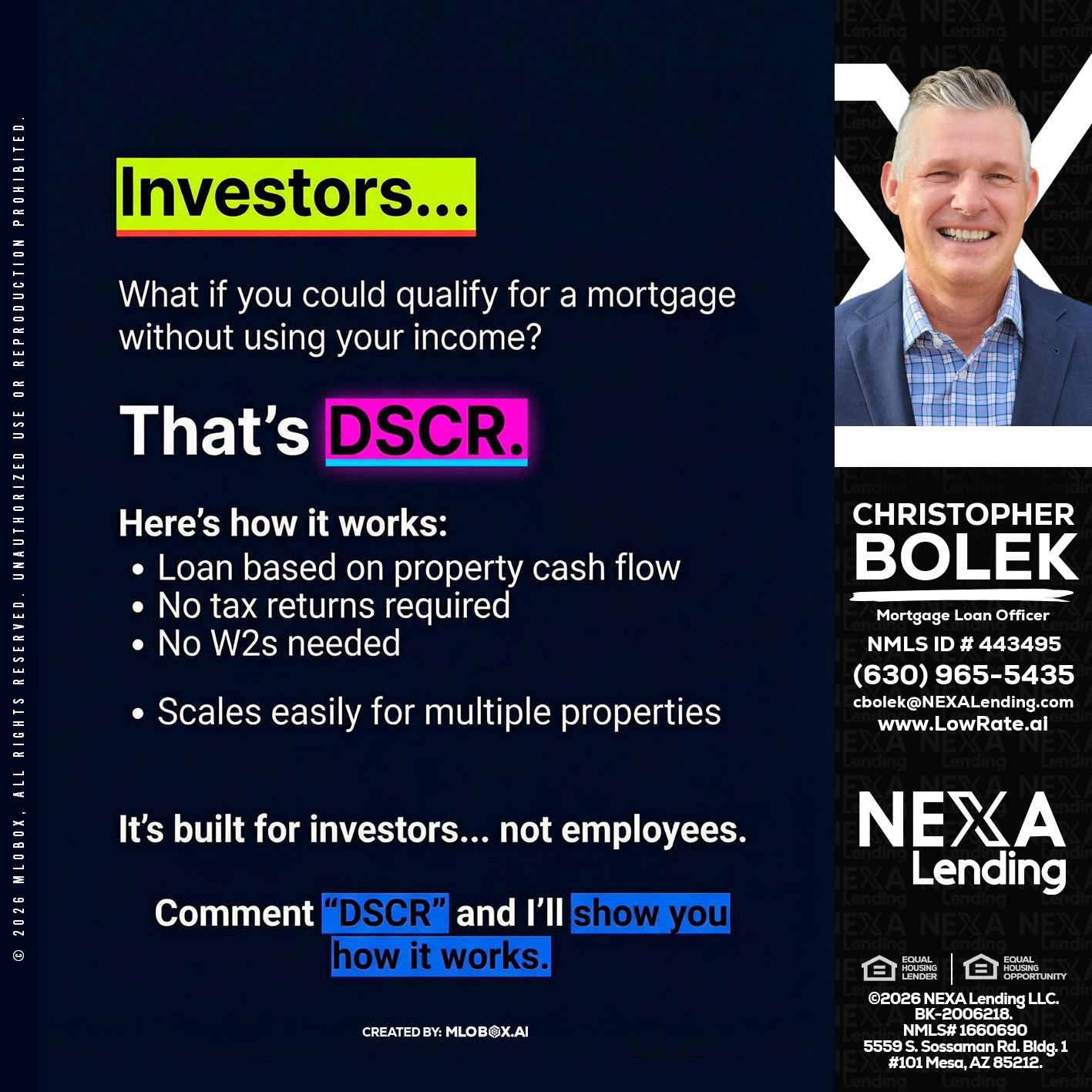 INVESTORS - Christopher Bolek -Mortgage Loan Officer